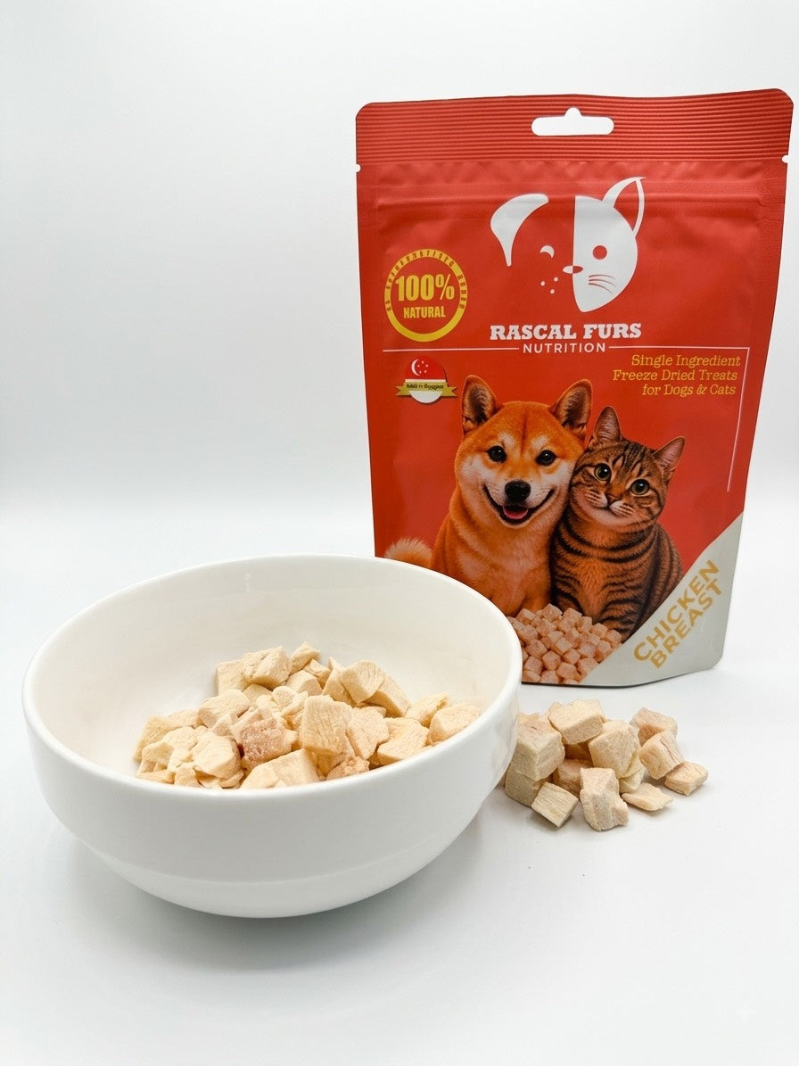 Single Ingredient Freeze Dried Treats for Dogs & Cats - Chicken Breast (100% Natural)