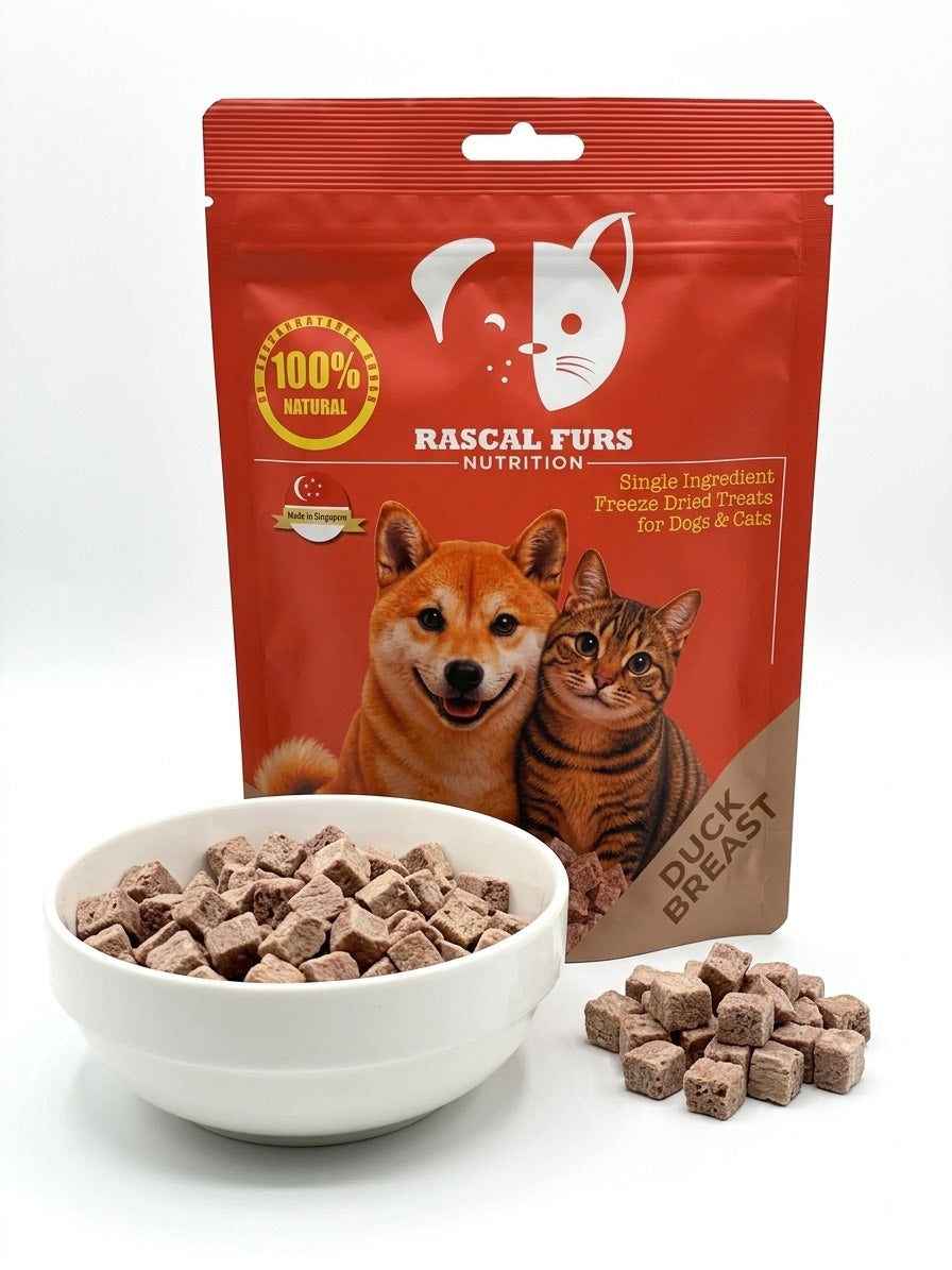 Single Ingredient Freeze Dried Treats for Dogs & Cats - Duck Meat (100% Natural)